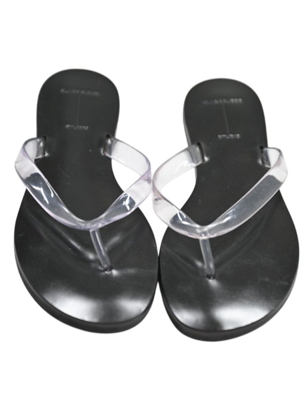 Black Suede Studio Jelly Sandals